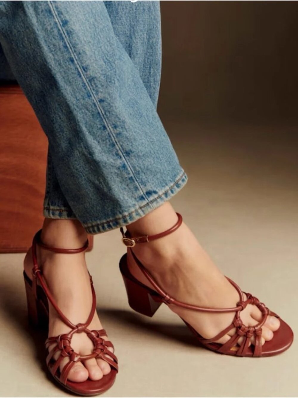 Sezane Gloria Sandals Natural Leather - Size 7